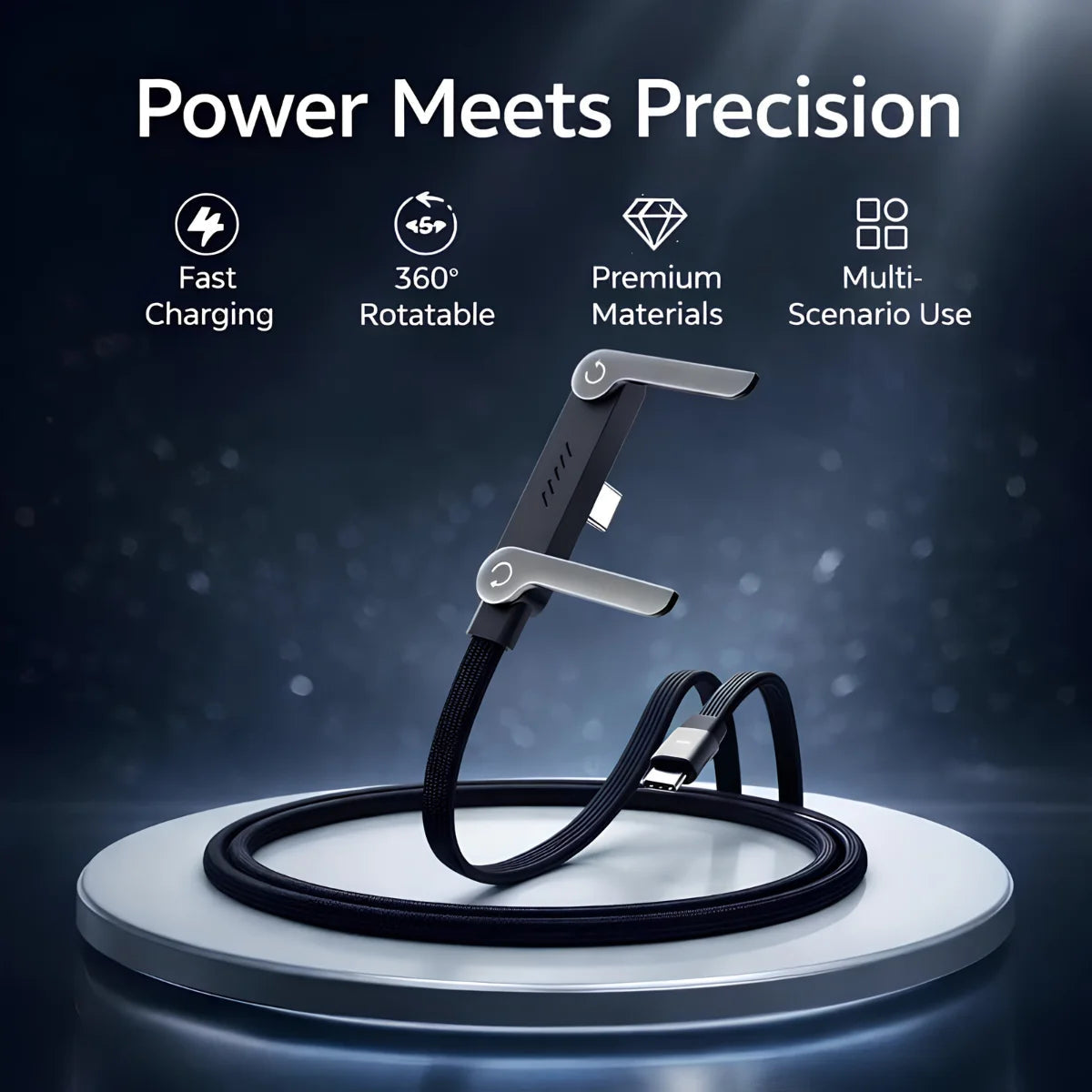 Premium  2-in-1 Cable & Phone Stand