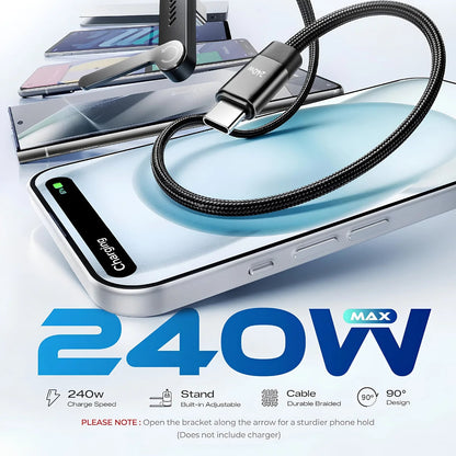 Premium  2-in-1 Cable & Phone Stand