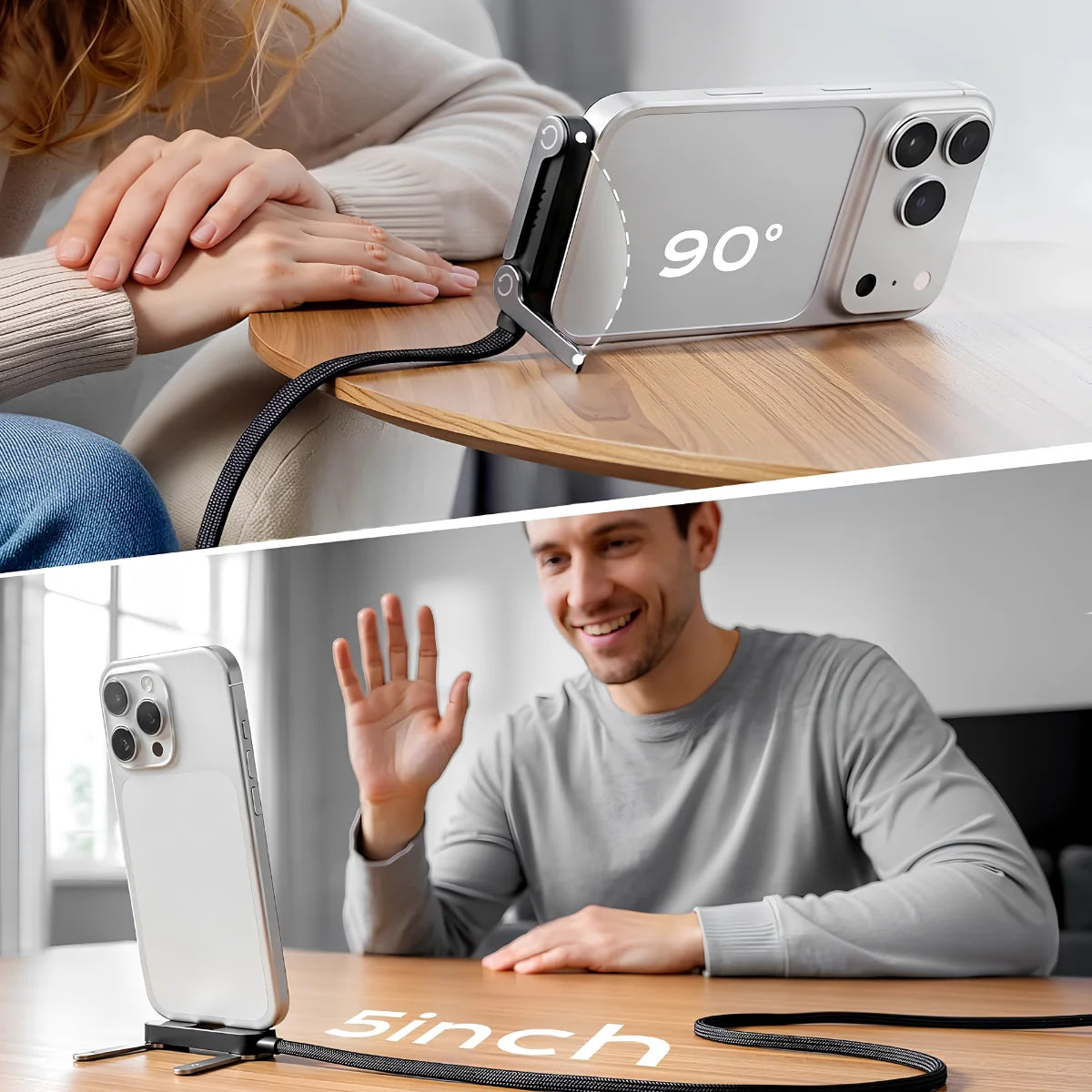 Premium  2-in-1 Cable & Phone Stand
